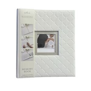 Hallmark Wedding Happily Ever After Memory Book Quilted Diamond Pattern Pearls